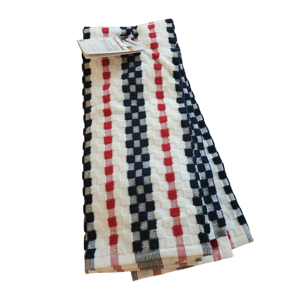Kitchenaid Kitchen S/2 Towels Red White Blue Patriotic July 4